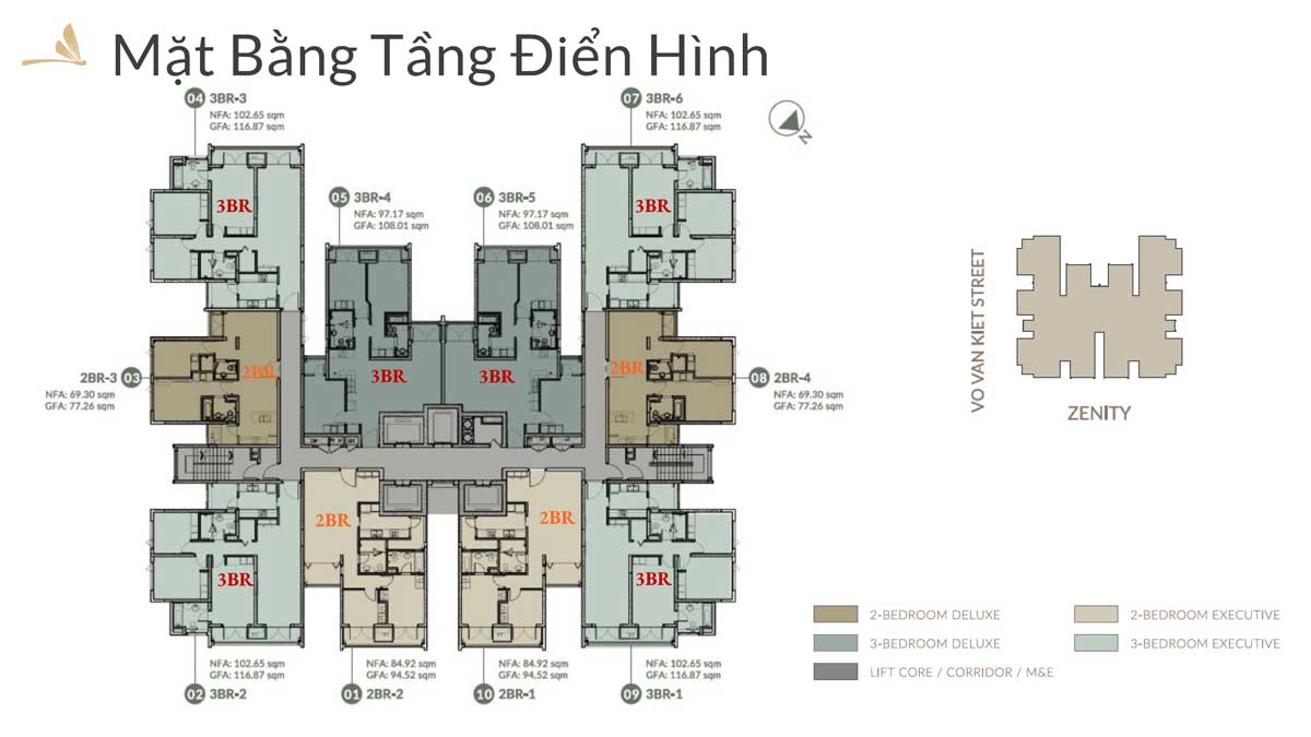 Mặt bằng Zenity Quận 1 - mặt bằng tầng điển hình.