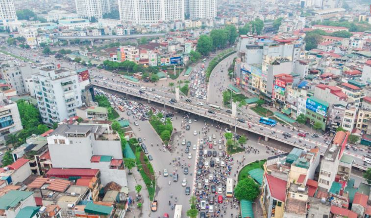 cầu ng&atilde; tư sở, quận Thanh Xu&acirc;n nh&igrave;n từ tr&ecirc;n cao
