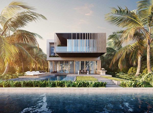 Mẫu biệt thự 2 tầng c&oacute; bể bơi hiện đại