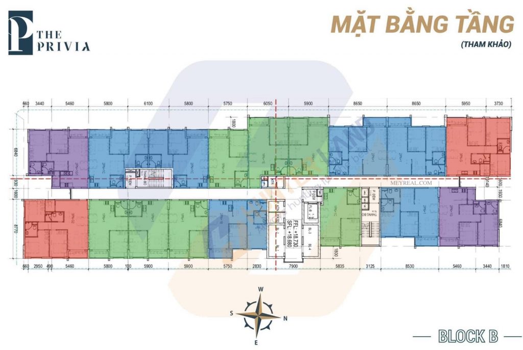 Mặt bằng The Privia Khang Điền - Block B.