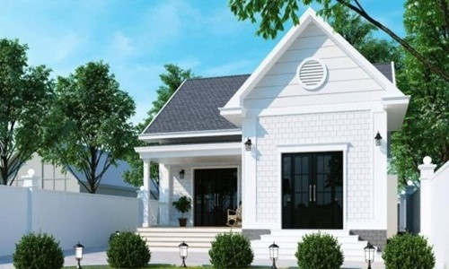 Với nhà cấp 4 chữ L này, phần mái chính là thân nhà, mái phụ là khu vực bếp.