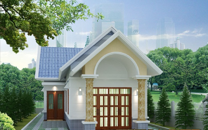 Sở hữu lô đất nhỏ hẹp, bạn vẫn có thể xây được nhà cấp 4 chữ L gọn xinh như này.