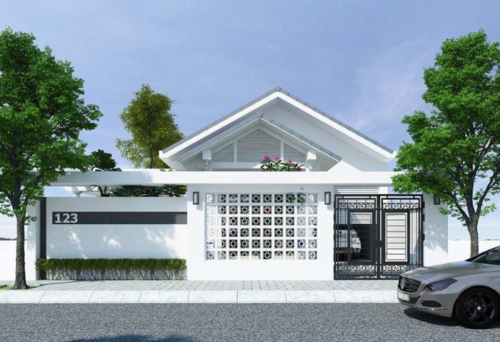 Nhà cấp 4 mái Thái có gara ô tô là mẫu nhà 1 tầng phổ biến tại các vùng ngoại ô hiện nay.