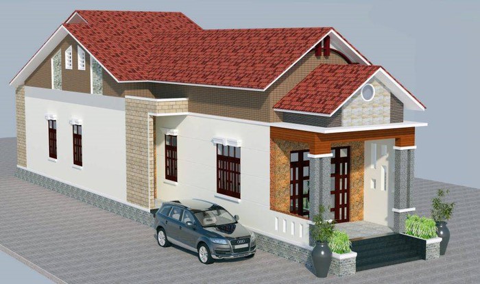 Kiến trúc sư thiết kế nhà cấp 4 dạng ống để tận dụng tối đa chiều dài của khu đất.