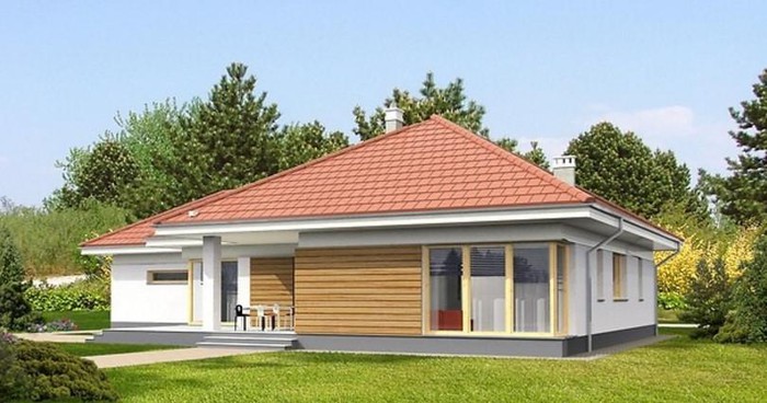 Mẫu nhà cấp 4 đẹp có sân vườn được thiết kế theo phong cách Tây Âu thoáng mở, ngập tràn ánh sáng tự nhiên.