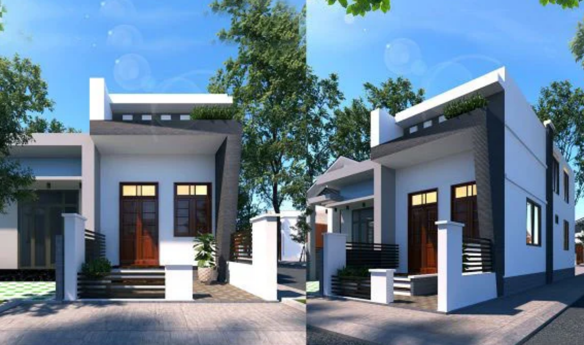 Với kinh phí hạn hẹp, bạn có thể tham khảo mẫu nhà ống cấp 4 mái bằng có thiết kế đơn giản, gọn thoáng như này.