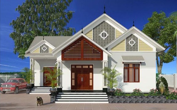 Biệt thự 1 tầng 3 phòng ngủ đơn giản, giá rẻ nhưng không hề đơn điệu