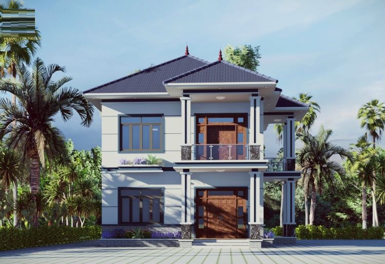 Biệt thự m&aacute;i nhật - diện t&iacute;ch 13,4 x 12,7m