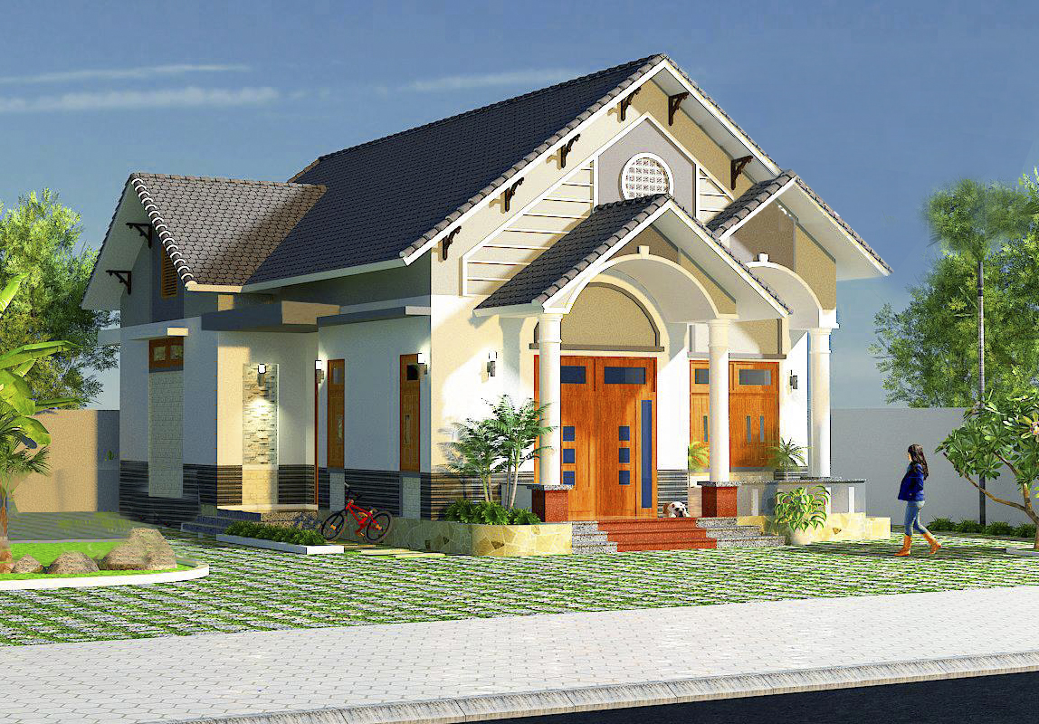 Biệt thự cấp 4 c&oacute; s&acirc;n rộng r&atilde;i, tho&aacute;ng đ&atilde;ng
