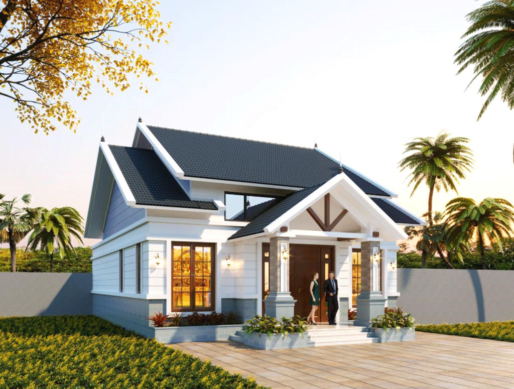Biệt thự cấp 4 m&aacute;i Th&aacute;i xinh xắn