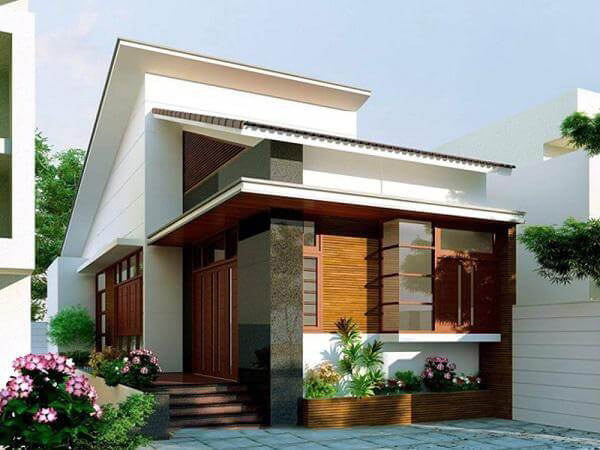 Nhà gác lửng hiện đại với phần mái phá cách độc đáo.