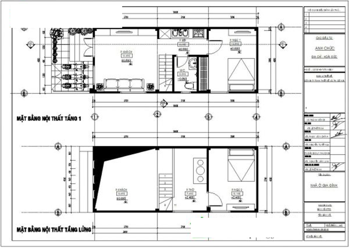 Mặt bằng công năng nhà cấp 4 có gác lửng 4x12m.