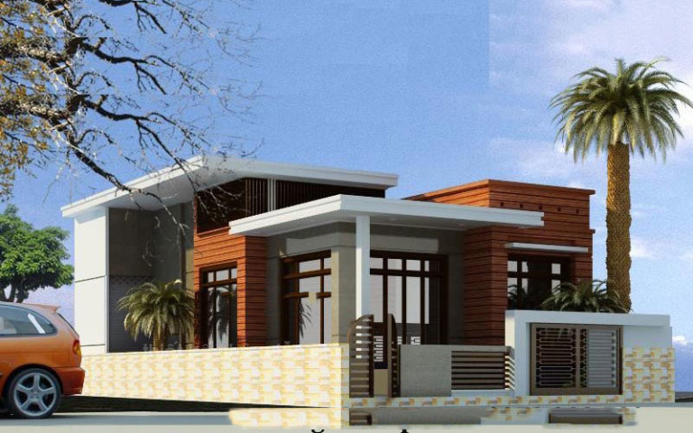 Mẫu nhà cấp 4 gác lửng mái bằng 3 phòng ngủ.