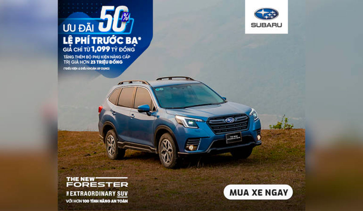 Subaru Forester i-L EyeSight ngoài nhận được ưu đãi phí trước bạ còn có quà tặng