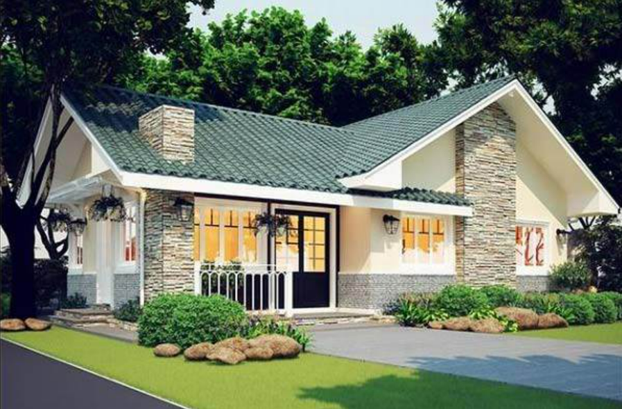 Nh&agrave; vườn cấp 4 m&aacute;i Th&aacute;i kết hợp phong c&aacute;ch Bắc &Acirc;u hiện đại, tối giản.