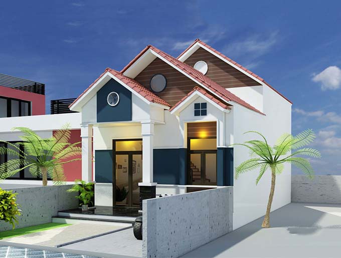 Mẫu nh&agrave; cấp 4 m&aacute;i Th&aacute;i gọn xinh, đầy đủ c&ocirc;ng năng sử dụng.