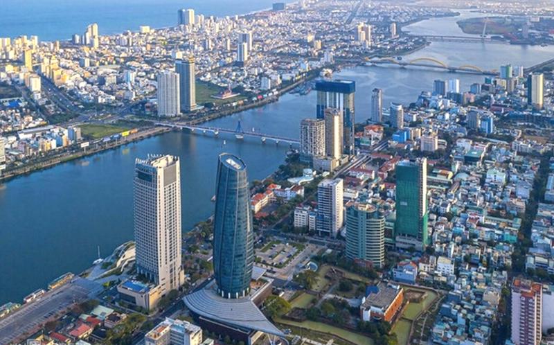 Hình ảnh một góc TP. Đà Nẵng nhìn từ trên cao