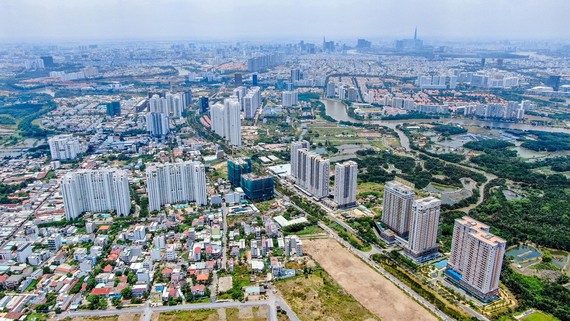 Hình ảnh một góc huyện Nhà Bè nhìn từ trên cao