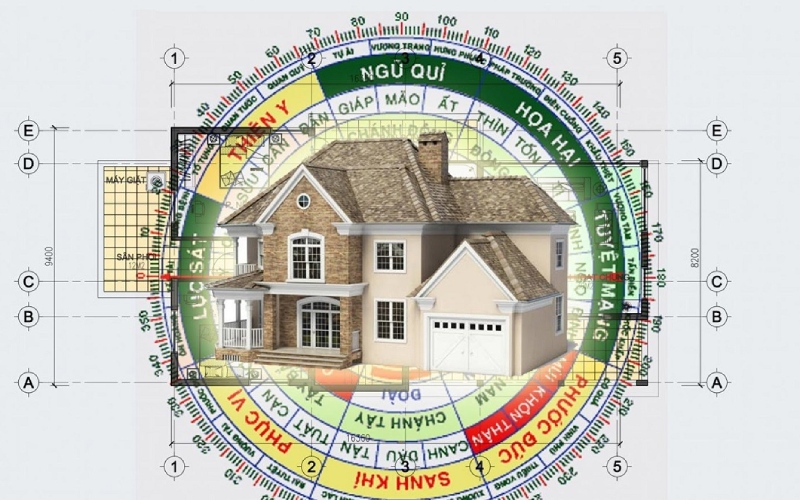h&igrave;nh ảnh ng&ocirc;i nh&agrave; lồng v&agrave;o bản đồ b&aacute;t qu&aacute;i minh họa cho tuổi Th&igrave;n hợp hướng n&agrave;o