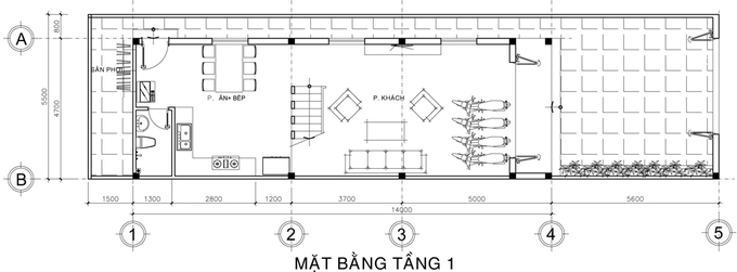 Mặt bằng công năng tầng 1