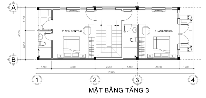 Mặt bằng công năng tầng 3
