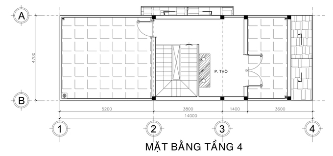 Mặt bằng công năng tầng 4