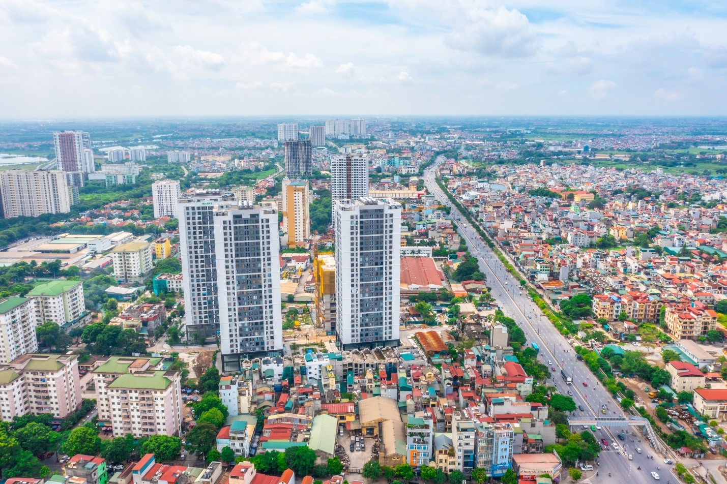 Một g&oacute;c TP. H&agrave; Nội nh&igrave;n từ tr&ecirc;n cao
