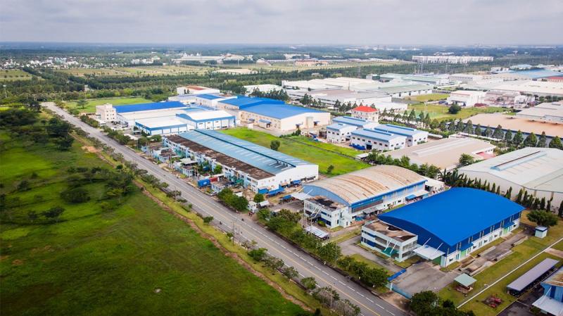 h&igrave;nh ảnh một khu c&ocirc;ng nghiệp ở Bắc Giang nh&igrave;n từ tr&ecirc;n cao