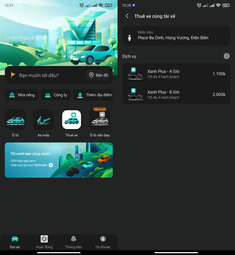 thu&ecirc; xe điện 