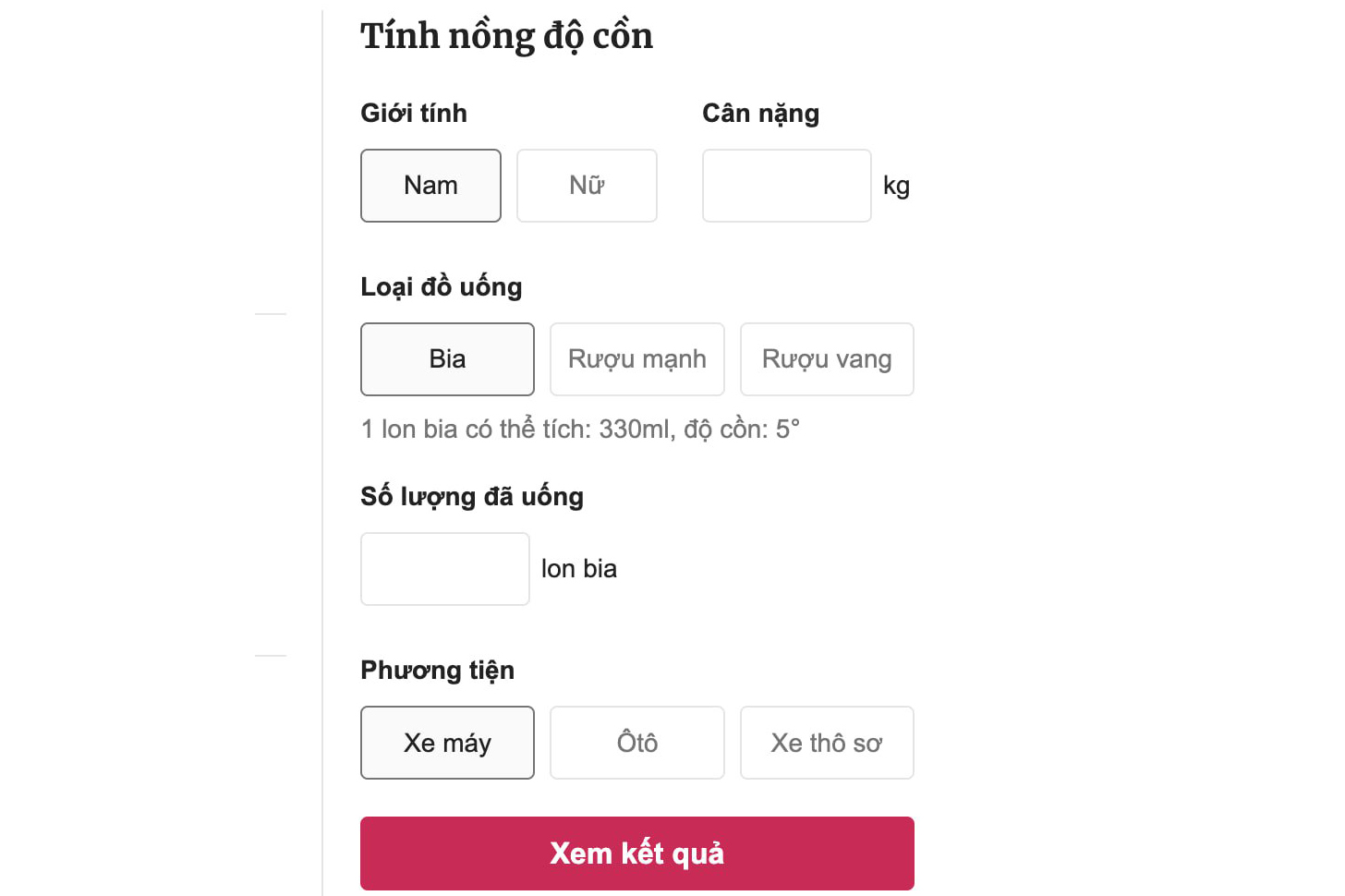 tự đo nồng độ cồn.