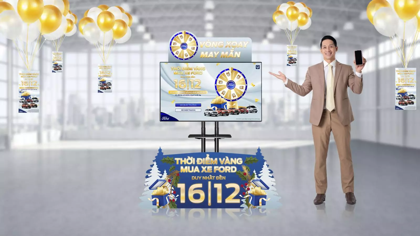 Chương tr&igrave;nh&nbsp;&ldquo;Thời điểm V&agrave;ng mua xe Ford&rdquo; diễn ra&nbsp;tại 49 đại l&yacute; ch&iacute;nh h&atilde;ng tr&ecirc;n to&agrave;n quốc với 100% cơ hội tr&uacute;ng v&agrave;ng. 2