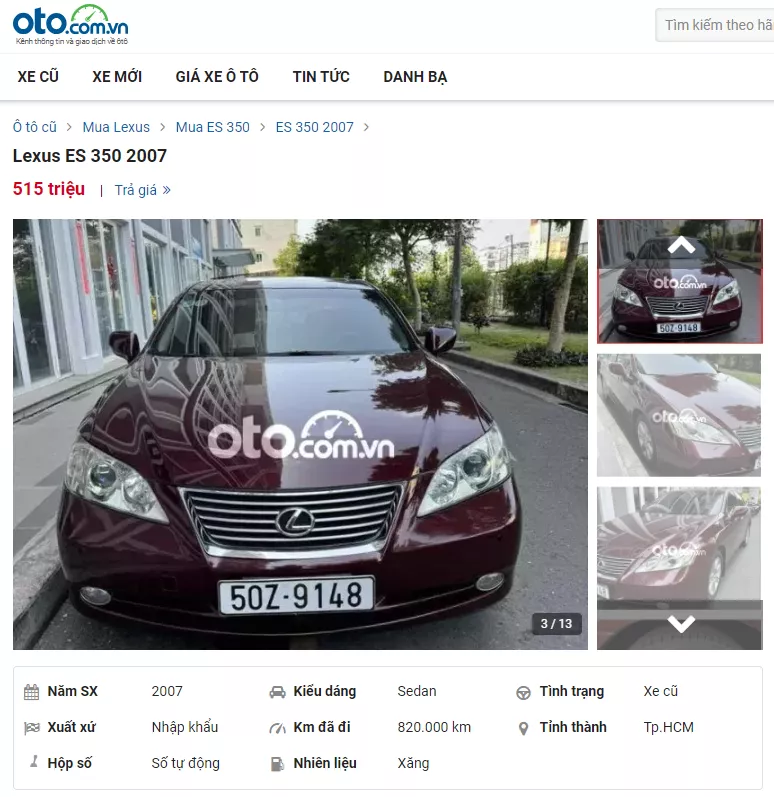 Tin rao bán Lexus ES 350 2007.