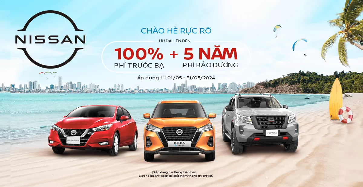 Nissan Việt Nam tung ưu đãi lệ phí trước bạ cho toàn bộ sản phẩm trong tháng 5.