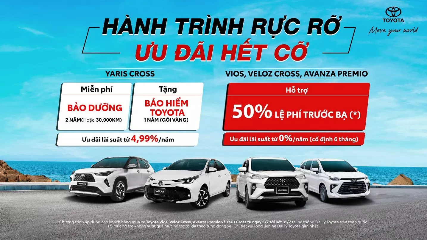 Ngập tràn ưu đãi khi mua Vios, Veloz Cross, Avanza Premio và Yaris Cross trong tháng 7 1