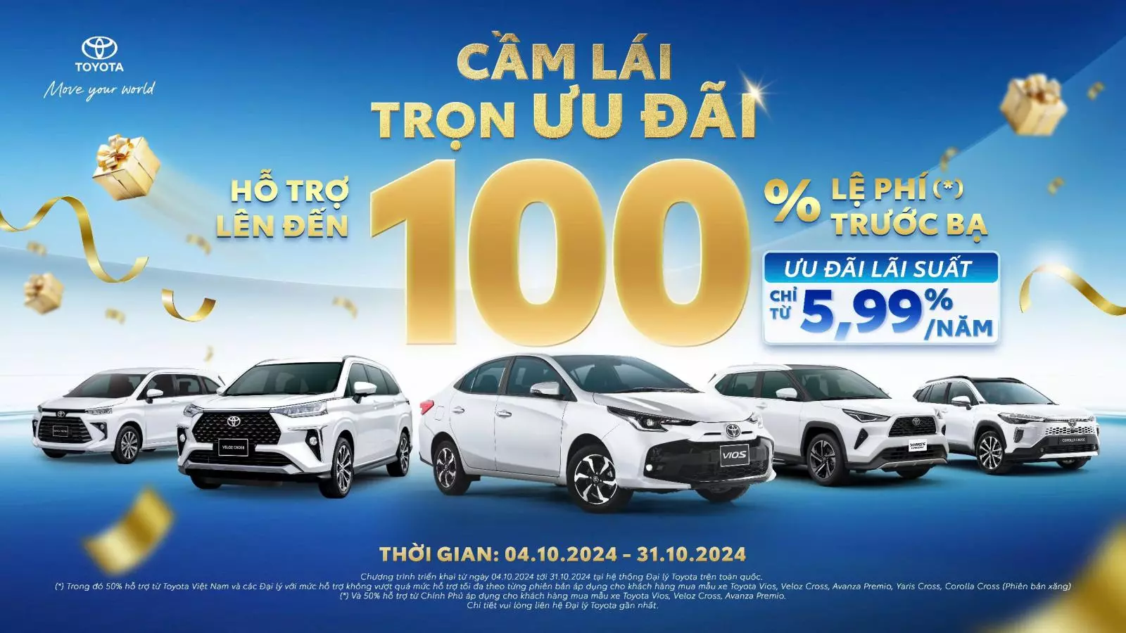 Chương trình ưu đãi hấp dẫn dành cho 5 năm xe của Toyota.