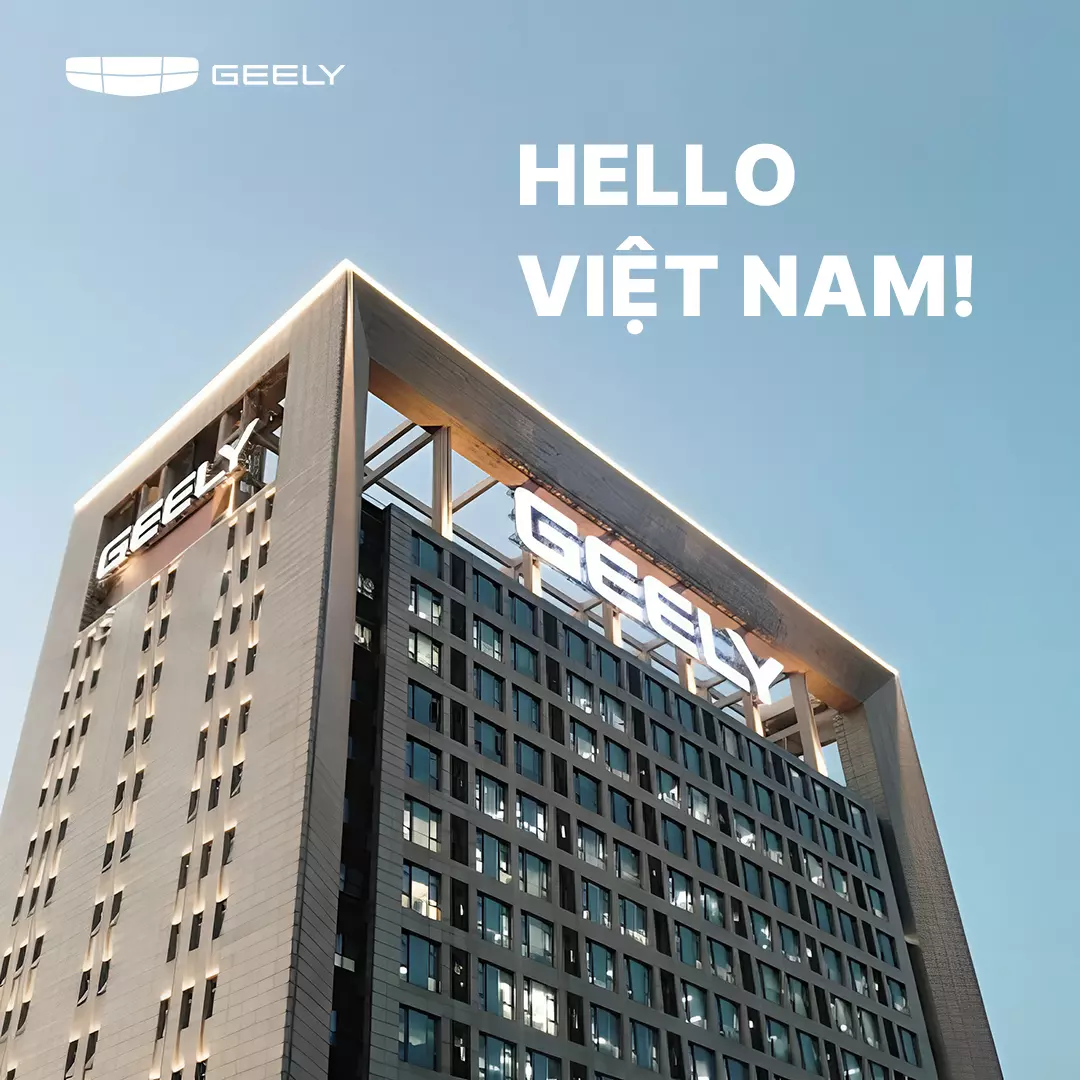 Hình ảnh đính kèm dòng chữ Hello Việt Nam được đăng tải trên fanpage chính thức của Geely Việt Nam.