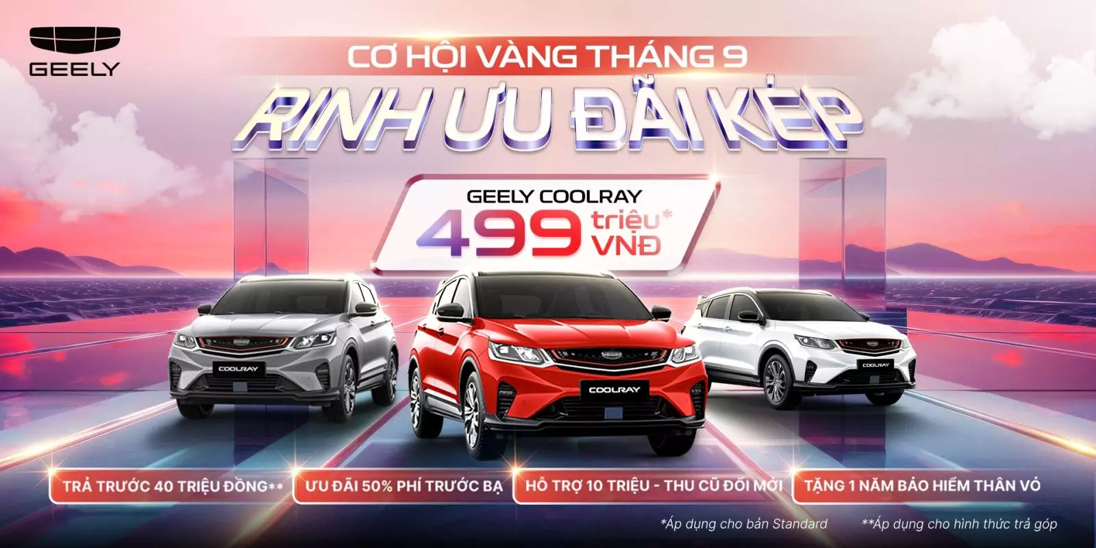 Geely Việt Nam tung ưu đãi tháng 9: Cơ hội sở hữu SUV với giá chỉ từ 499 triệu đồng.