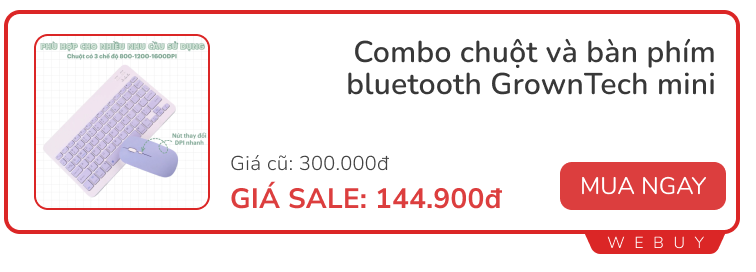 Săn sale cuối tháng: Combo chuột bàn phím 149.000đ, máy hút bụi 499.000đ, giày thể thao 319.000đ...- Ảnh 2.