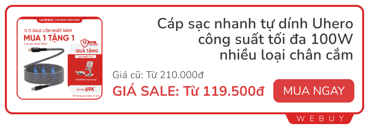 11 deal ngày đôi 11/11: Smartwatch Redmi từ 607.000đ, tai nghe chống ồn Honor -75%, cáp sạc 100W chỉ 134.000đ...- Ảnh 4.