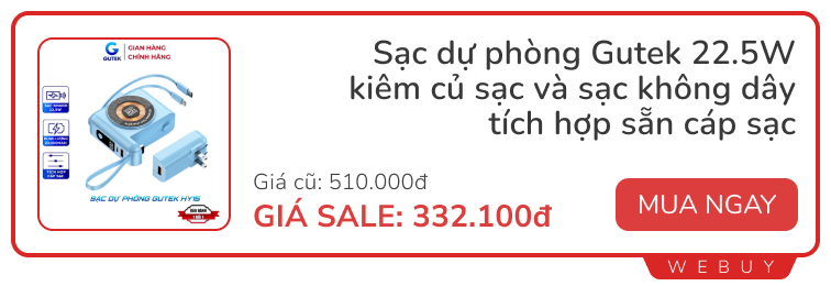 Sale ngày đôi vẫn còn: Tai nghe chống ồn Baseus 419.000đ, bàn chải điện Xiaomi T300 284.000đ, pin dự phòng mini 215.000đ- Ảnh 5.