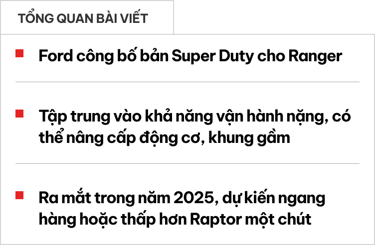 Ford bổ sung bản 'ngựa thồ' độc quyền từ F-Series cho Ranger, lấy động cơ của Raptor để kéo khỏe hơn, nếu về Việt Nam càng gây khó cho đối thủ- Ảnh 1.