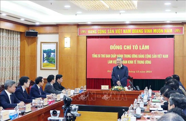 Tổng Bí thư Tô Lâm làm việc với Ban Kinh tế Trung ương- Ảnh 2.