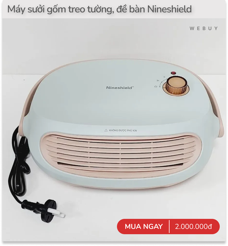 Săn sale máy sưởi, quạt sưởi treo phòng tắm để đông này đỡ lạnh- Ảnh 9.