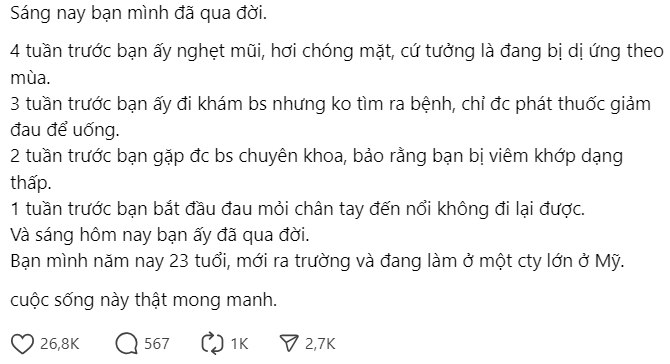 "Sáng nay, bạn mình đã qua đời" - Bài viết trên Threads về cái chết của người bạn 23 tuổi khiến cộng đồng bàng hoàng- Ảnh 1.