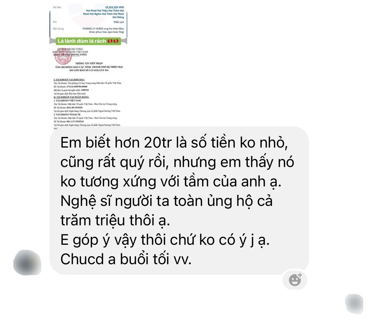 CEO bị chê từ thiện hơn 20 triệu là “không xứng tầm” lên tiếng: Dù bạn ấy nói không có ý gì nhưng mình nghe rất buồn- Ảnh 1.