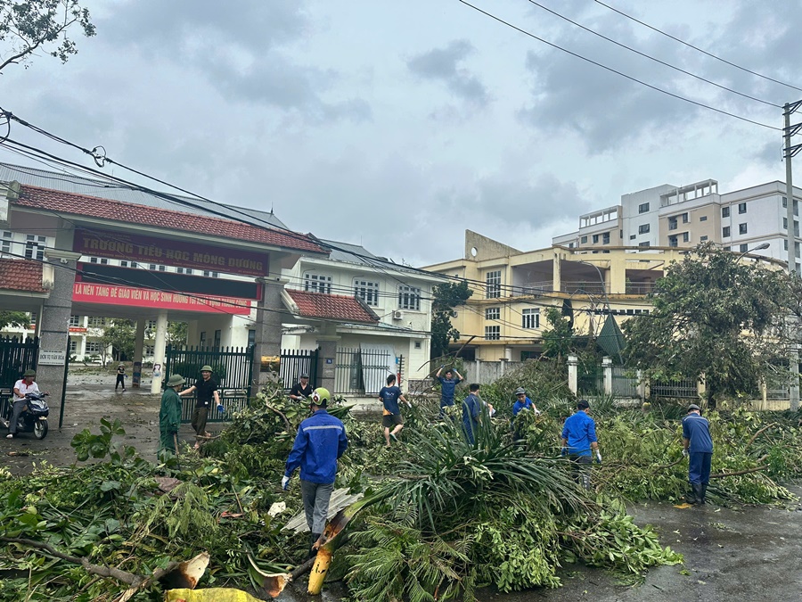 Đoàn Than Quảng Ninh huy động hơn 5.000 đoàn viên, thanh niên tham gia khắc phục thiệt hại do bão số 3 gây ra- Ảnh 4.