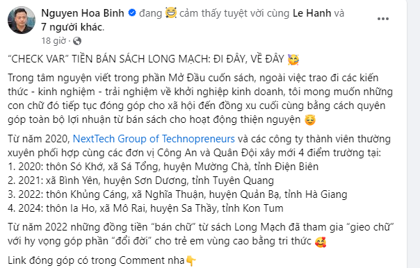 Shark Bình lên tiếng về mục đích dùng tiền bán sách 'Long Mạch': Mong đóng góp cho xã hội tới đồng xu cuối cùng!- Ảnh 2.