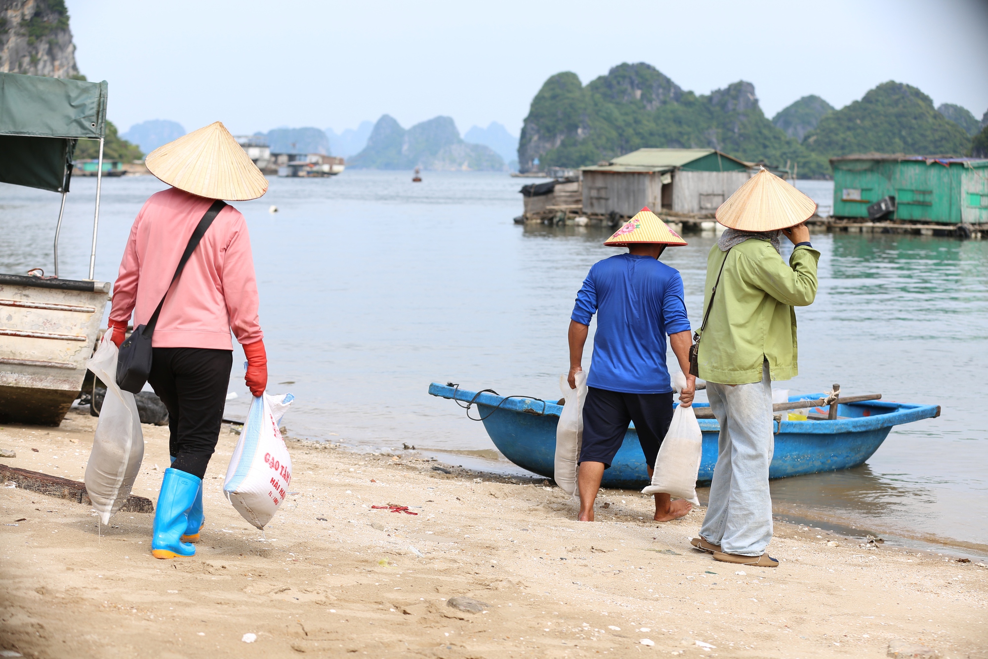 Ngư dân Quảng Ninh hối hả kéo thuyền vào bờ trước khi bão số 3 Yagi đổ bộ: “Bao nhiêu tài sản của chúng tôi đều đang ở dưới biển”- Ảnh 1.