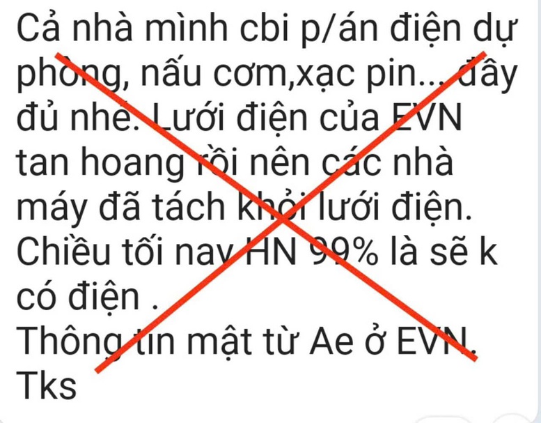 "Cắt điện tại Hà Nội" là tin thất thiệt- Ảnh 1.