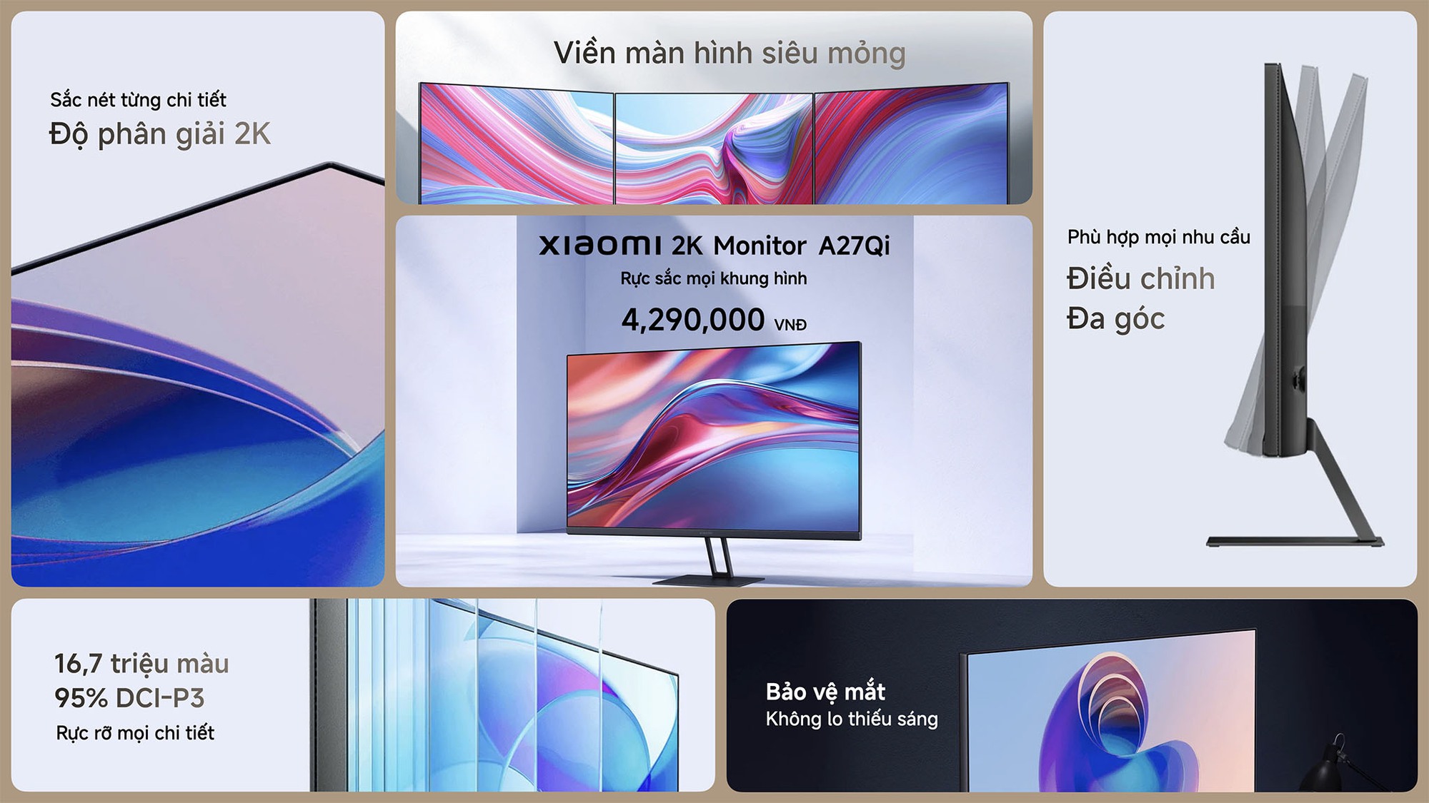 Xiaomi ra mắt màn hình 2K 27 inch 100Hz giá chính hãng chưa tới 4 triệu đồng- Ảnh 4. Xiaomi ra mắt màn hình 2K 27 inch 100Hz giá chính hãng chưa tới 4 triệu đồng- Ảnh 4.